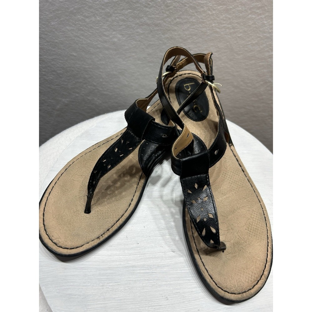 B.o.c. Børn Thong Sandals Women 8M Shoe Black Comfort Toe Buckle Slingback